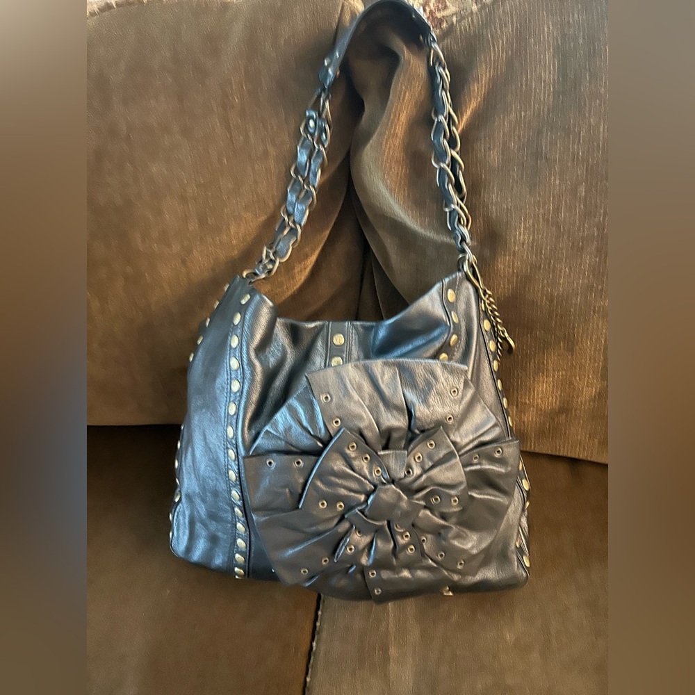 Betsey Johnson Black Leather Shoulder Bag